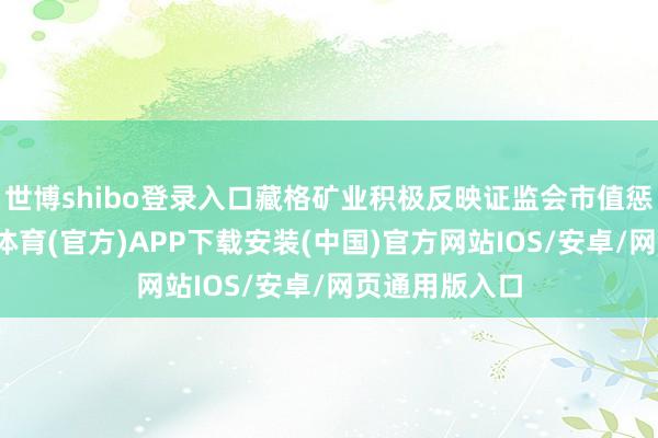 世博shibo登录入口藏格矿业积极反映证监会市值惩处倡议-世博体育(官方)APP下载安装(中国)官方网站IOS/安卓/网页通用版入口