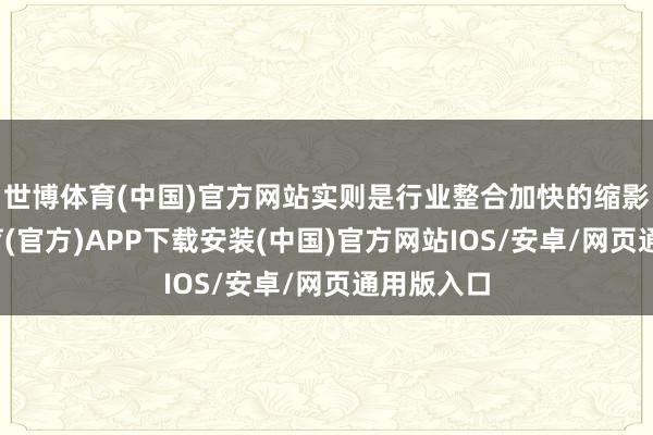 世博体育(中国)官方网站实则是行业整合加快的缩影-世博体育(官方)APP下载安装(中国)官方网站IOS/安卓/网页通用版入口