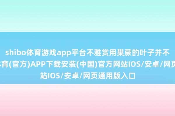 shibo体育游戏app平台不雅赏用巢蕨的叶子并不厚味-世博体育(官方)APP下载安装(中国)官方网站IOS/安卓/网页通用版入口