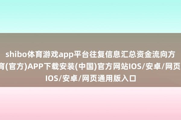 shibo体育游戏app平台往复信息汇总资金流向方面-世博体育(官方)APP下载安装(中国)官方网站IOS/安卓/网页通用版入口