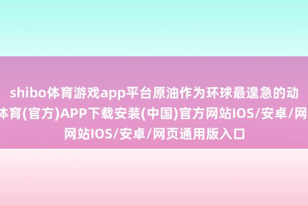 shibo体育游戏app平台原油作为环球最遑急的动力之一-世博体育(官方)APP下载安装(中国)官方网站IOS/安卓/网页通用版入口