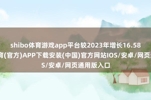shibo体育游戏app平台较2023年增长16.58%-世博体育(官方)APP下载安装(中国)官方网站IOS/安卓/网页通用版入口